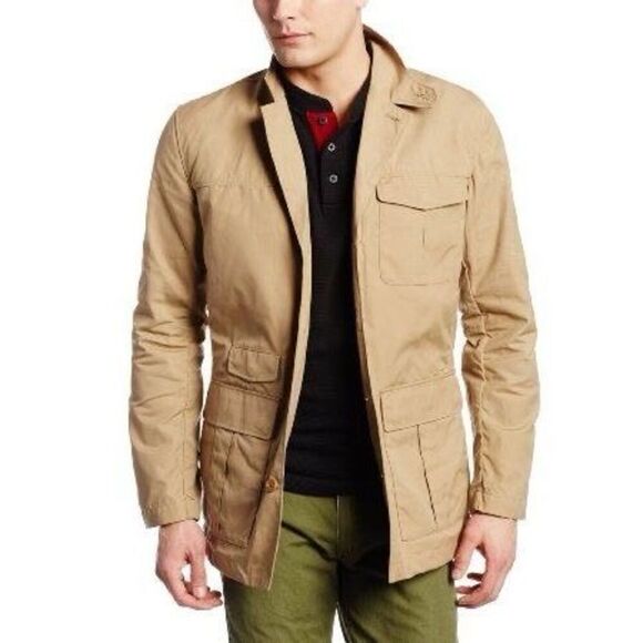 Fjallraven Travel Blazer G-1000 Cotton Utility Field Jacket Pockets  Tan Small - Picture 2 of 16
